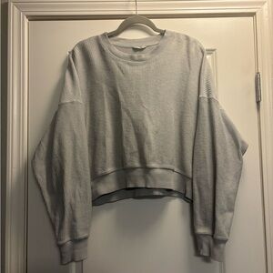 Aerie grey oversized lightweight crew neck sweatshirt, Women’s size Small
